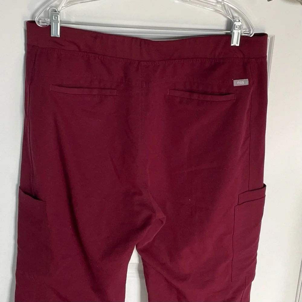 Figs Axim Burgundy Red Cargo Scrub Pants - 35665